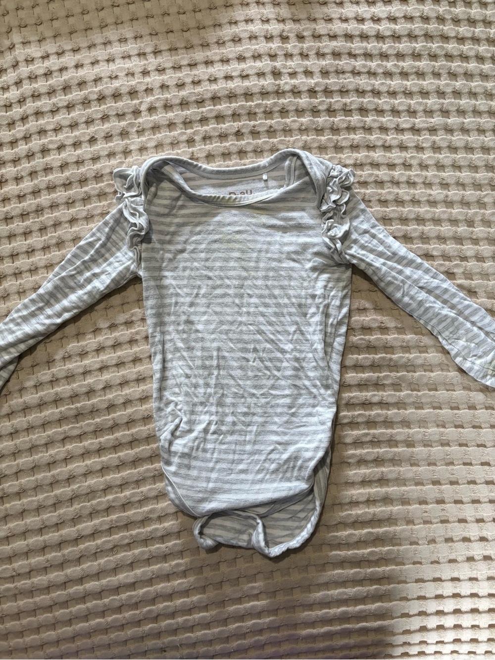 Little Sleepies Striped Baby Bodysuit - Gray & White